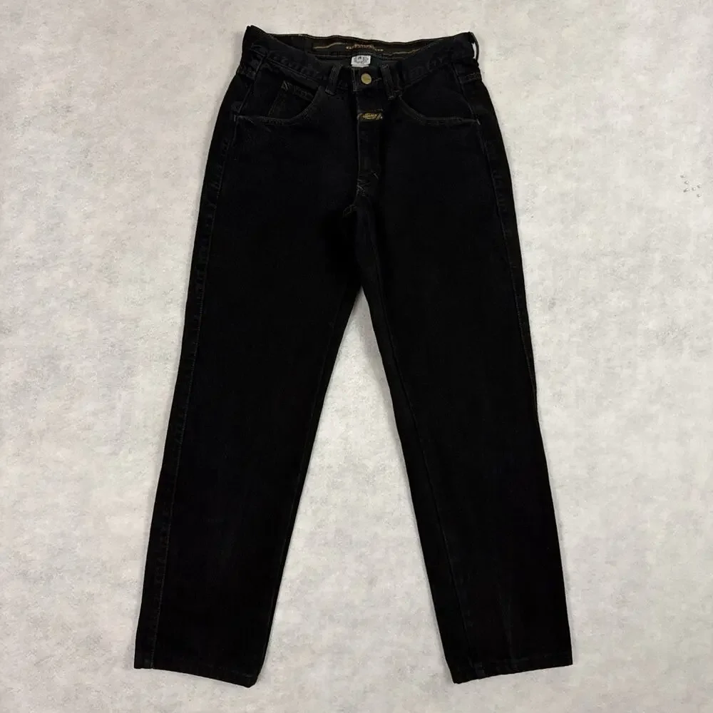 Girbaud Jeans Mens 28 Black Straight Leg Vintage Y2K Denim Pants